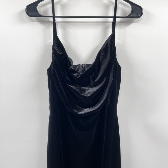 Revelry Dress Womens 12 Black Skye Velvet Maxi Elegant Sleeveless Cowl Neck - Picture 2 of 13